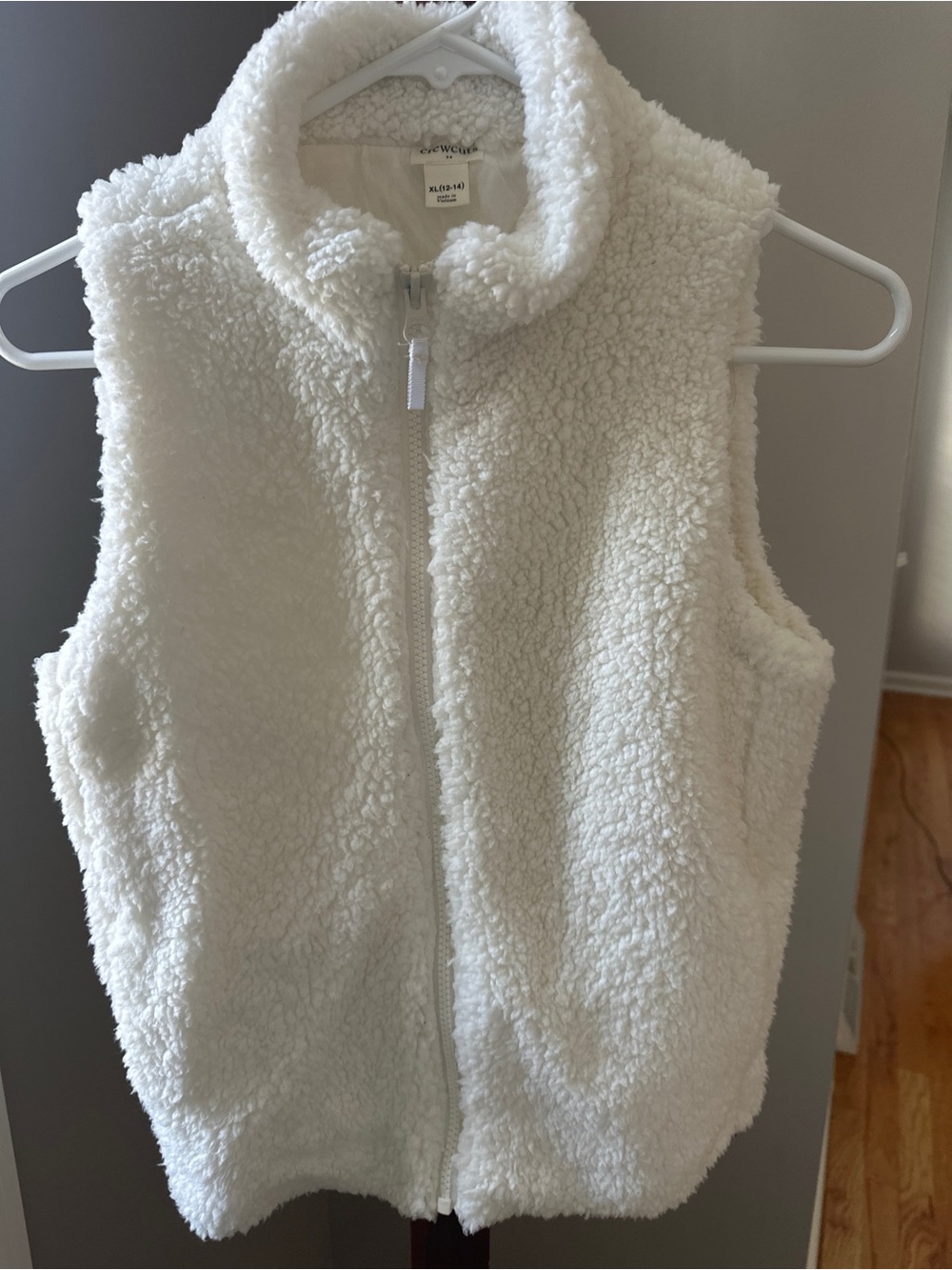 Crewcuts by J.Crew Girls Ivory Sherpa Fleece Vest Size XL (12-14)